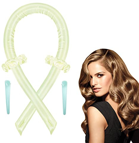 Locken Ohne Hitze, Meinraum Overnight Curls, Silk Lockenn über Nacht mit 2 Haarnadeln, New Heatless Curls Band,Lockenband DIY Haare Locken Frisurenset für Langes Mittleres Haar