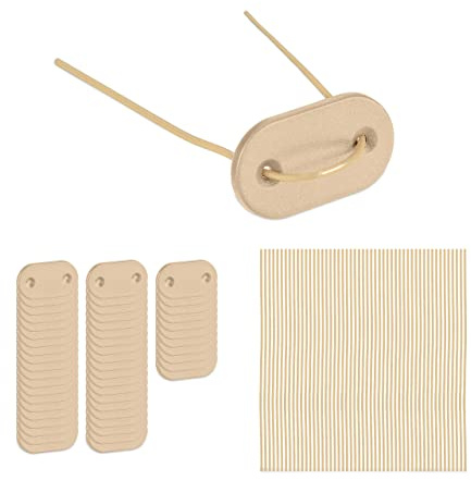 Relaxdays Attaches pour Brise-Vue, 52 pastilles avec Fils, kit de Fixation pour Pare-Soleil, Beige