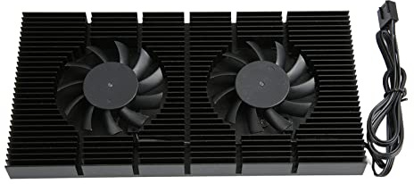 Jectse GPU-Rück Platte Kühler, 15mm Dual-Lüfter, Schnelle Wärme Abstrahlung, Pin-Rückwand Ventilator, Aluminium Legierung Backplane-Speicher Kühler für RTX3090 3080 3070 Lüfter für