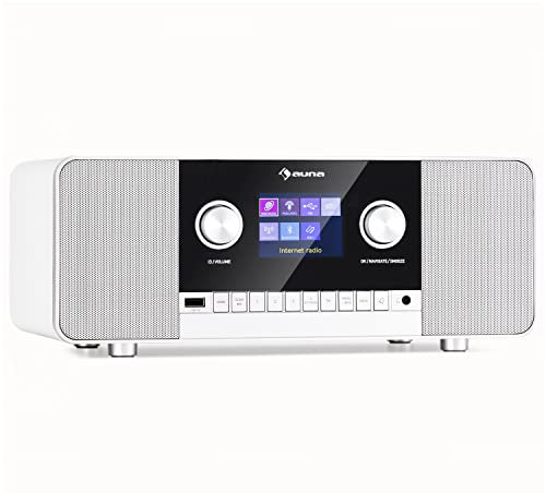 Auna Radio Portable, Chaine HiFi, Poste Radio Numérique Dab/Dab+/FM et Streaming, Radio Portables Stéréo, Écran TFT, Radio FM, MP3, Port AUX, Alarme Reveil, Radio Bluetooth 15W, Mini Chaînes Hi-FI