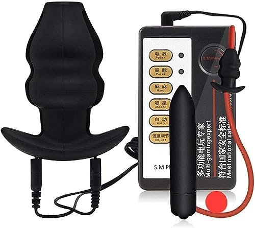 Hrekssi Elektrosex SReizstrom Analplug Vibrator Sexuelle Elektrostimulation Silikon Hohl Anal Plug Buttplug Prostata Massager Mit Irrigator Analdusche Schlauch Elektro Shock Analstimulator