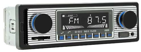 Classic Single Din Car Radio with Bluetooth BT,Car Stereo FM Radio,Hands Free Calling,Mp3 Player,Voice Control,USB,SD,AUX Port,Audio Recording,Remote Control,Audio System