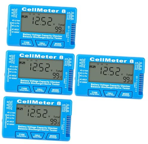 HEMOTON 4stücke Digitaler Batteriekapazitätstester Für -ionen Li-po Li-fe Nimh Lcd-display Mit Hintergrundbeleuchtung Tragbar Und Leicht Für Unterwegs Genauen Überprüfung Der