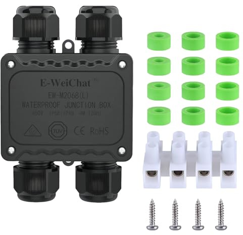 SZFUDIGO Waterproof Junction Box Outdoor, ip68 4 Way Waterproof Box, M25 Small Box, Suitable for Indoor and Outdoor Lighting