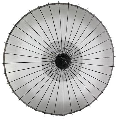 山本竹細工屋 （YAMAMOTOTAKIZAYIKUYA) Silk Umbrella demitint Dancing props Stage Umbrella handle detachable (Black demitint)