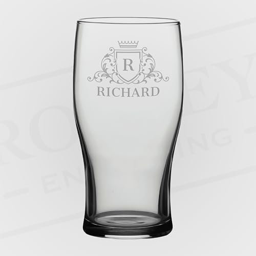 Vaso de cerveza personalizable con monograma de tulipán, brillante regalo personalizado para cumpleaños, aniversario o día del padre