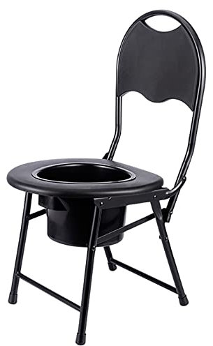 Toilettenstuhl fürs Bett, Toilettenstuhl mit Rückenlehne für Erwachsene, Toilettenstuhl für die häusliche Pflege, robuster Duschstuhl für Senioren, Behinderte und Schwangere, belastbar bis zu 150 kg