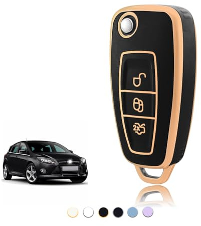 TOOMUME Schlüsselhülle für Ford Focus MK3 Fiesta Transit Tourneo Custom | Weiches Silikon, Stoßfest, Sturzfest, Kratzfest, Autoschlüssel Schutzhülle für Connect Courier C-Max Kuga Puma Mondeo