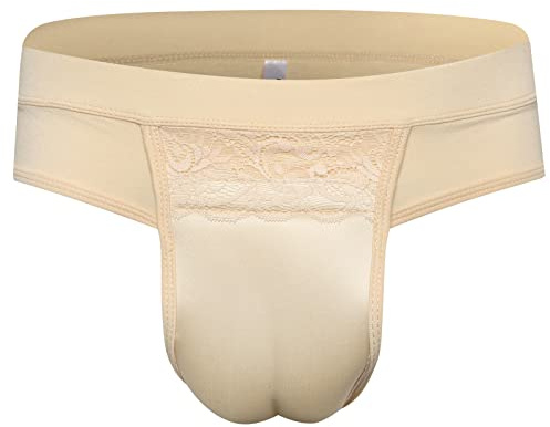 YUFEIDA Herr dold giraff trosa formande byxa herr underkläder för crossdresser transsexuell, Trans G-string beige, XL
