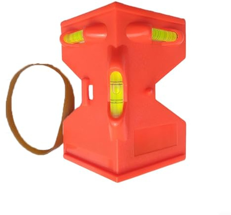 Zaunpfosten – Pfostenrohr-Wasserwaage, verstellbar, zusammenklappbar, magnetisch, Pfosten, Rohr, Säule und Ecknivellierung, 108 x 124 x 79 mm (B)