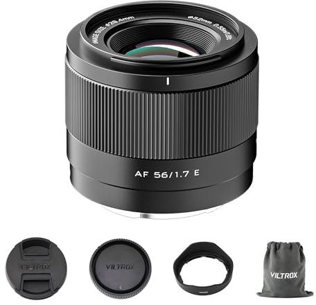 VILTROX 56mm F1.7 f/1.7 AF-Objektiv für Sony E-Mount, APS-C-Festbrennweitenobjektiv mit großer Blende, kompatibel mit Sony E-Mount-Kameras Alpha a7cr a7cii a7c a6700 zv-e100 a6600 a6400 a7iv a7iii