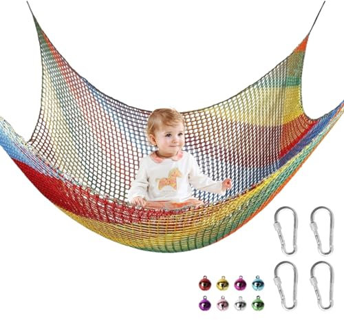 Kletternetz für Hinterhof – Sicherheitsnetz für Kinder | Mehrfarbiges Netz für Spielplatz und | Trainings- und Spielnetz für Outdoor-Aktivitäten