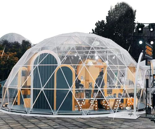 agreilduite Garten-Kuppel-Iglu-Zelthaus, Garten-Iglu für draußen mit transparenter PVC-Abdeckung und Fenster, winddichtes Blasenzelt, wasserdichter Kuppel-Campingunterstand, für Gärten, Terrassen