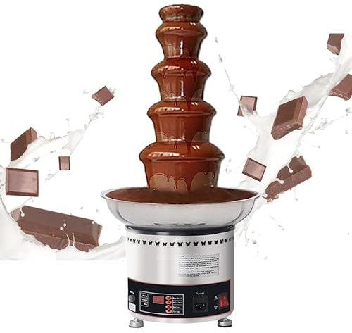 QUSYZD Fontaine à Fondue au Chocolat à 4/5/6/7 Niveaux, Machine à Cascade de Chocolat Commerciale en Acier Inoxydable 304, avec contrôle de la température, pour Ranch, Sauce Barbecue, fro,5 Tier