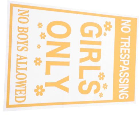 AUTSUPPL Door Stickers for Girls Cute Bathroom Wall Art Girls Decor Sign Dorm Door Sticker No Trespassing Playroom Decor