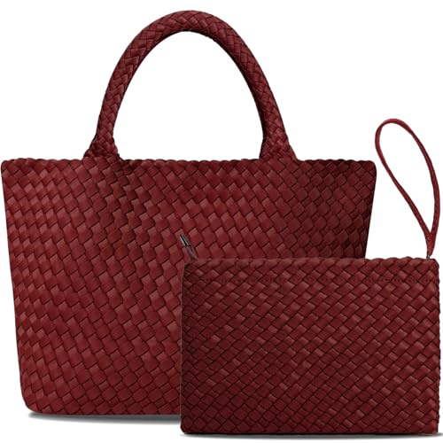 DSGUTWO Large Woven Bag For Women Neopren-Handtaschen für Damen