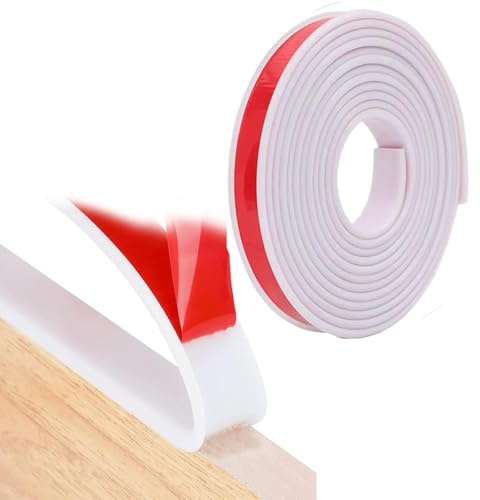 Nastro per bordi mobili, TPE flessibile, protezione bordi pieghevole, nastro autoadesivo per a forma di U, larghezza interna 18 mm × 5 m, per bordi di mobili,piani di lavoro, bianco