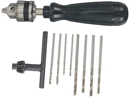Uonlytech Handbohrmaschine Holzbohrer Tragbarer Manueller Bohrer Mit Rutschfestem Griff Vielseitig Für Gravur Modellbau Handwerk Inklusive Verschiedenen Bohrgrößen Robust Und Leicht Für Präz