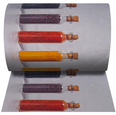 OLIVO.shop - JOKE Küchenteppich rutschfest waschbar, Gummiteppich schmutzabweisend, Läufer für moderne Küche, Flur nach Maß erhältlich (KITCHEN BOTTLES, 50 x 380 cm)