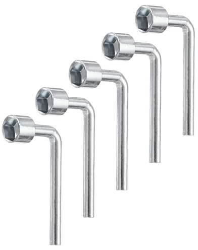 QUARKZMAN 5pcs Llave De Vaso Hexagonal En Forma De L 17mm Métrica De Acero Al Carbono De Un Solo Extremo De 6 Puntos Para Reparaciones Generales Mantenimiento