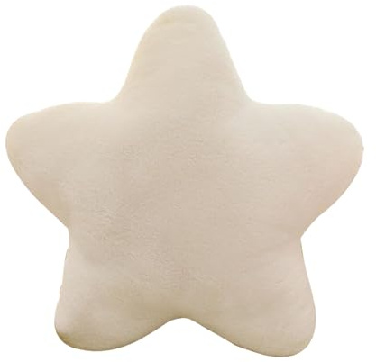 ASIAD Kuschelkissen Kinder, Kissen Stern, Stern Kuscheltier, Kuschelkissen Flauschig, Kuschelkissen Kinder, Weiche Flauschige Sternform Zierkissen Sofakisse für Heimdekoration,Weiß