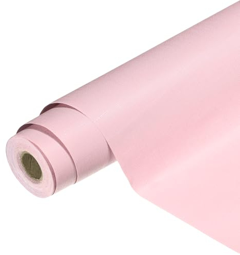sourcing map PVC Peel and Stick Wallpaper 15.8 x 196.9 Waterproof Self-Adhesive Decorative Contact Paper Removable Cloth Vinyl Wrap Paper for Kitchen Bedroom Cabinet Furniture, Rose Pink
