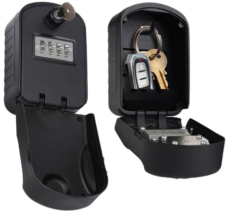 HahaGo Schlüsselsafe Outdoor Schlüsseltresor mit Zahlencode Schlüsselkasten Wetterfest 4 Stellig Schlüsselbox Mit Code Schlüsseltresor für Home Garage Schule Büro