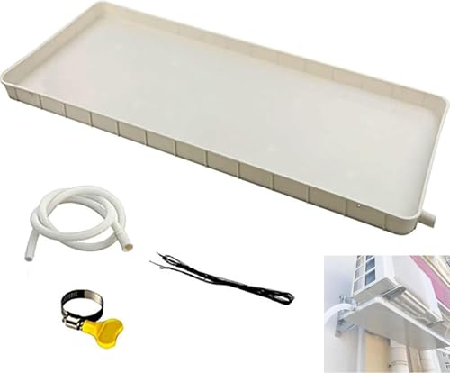 DECAKE Bac de récupération des condensats, bac de récupération en Plastique, climatiseur avec Drain, kit Universel pour climatiseur de fenêtre, pour Pompes à Chaleur Split