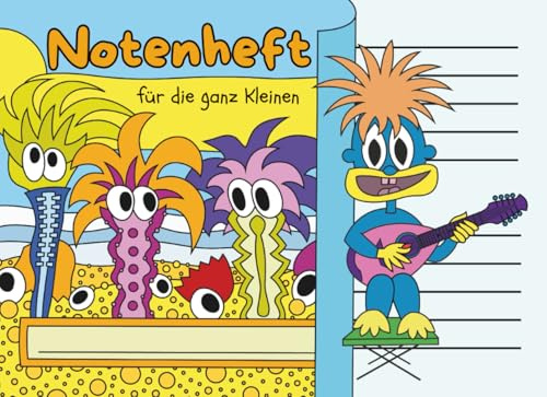 Süßes Notenheft für die ganz Kleinen | Mit 2 Notensystemen pro Blatt (groß!) | A5 Querformat | 68 Seiten: Mit dem angenehmen cremefarbigen Papierton