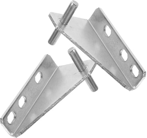 Mikikit 2pcs Stainless Steel Freezer Door Hinge with 35mm Shaft Distance and Rubber Cap, Household Refrigerator and Chest Freezer Replacement Accessory for Repairing Fridge Doors