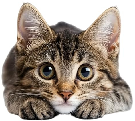 Wasserdichte süße getigerte Katze Vinyl Auto Aufkleber - 5,5 Zoll Glänzend Auto Decals für Auto Motorrad Laptop Koffer Wand Kühlschrank Kratzfeste Karosserie Aufkleber 2 Pack