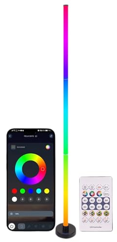 Lampada da terra a LED RGB, illuminazione ambientale regolabile, lampada angolare a LED, elegante lampada da pavimento per camera da, casa, comodino, ufficio, appartamento, dormitorio, fattoria