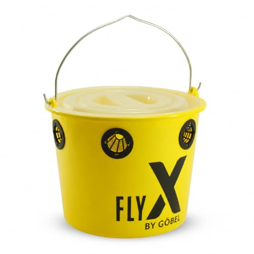 Fliegenfalle bis 300m² für Garten, Stall, Weide, Campingplätze, Biergarten, Pferde, Gastronomie Fliegenschutz - bis zu 250.000 Fliegen, Insekten, Bremsen, Zecken fangen Eimer aufhängen ohne Lockstoff