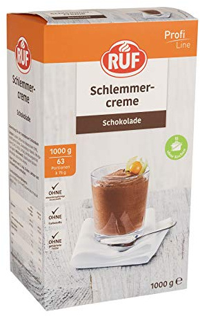 RUF Schlemmercreme Schokolade, ohne Kochen, Großpackung Dessertpulver für eine locker fluffiges Creme-Dessert mit Schokoladengeschmack, glutenfrei, 1x1000g