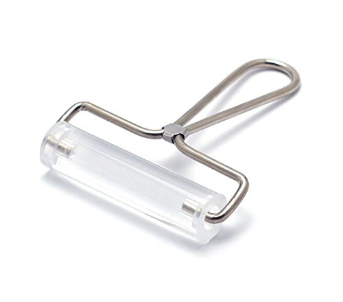 Honbay Non-Stick Clear Acrylic Clay Roller Clay Rolling Pin with Steel Handle