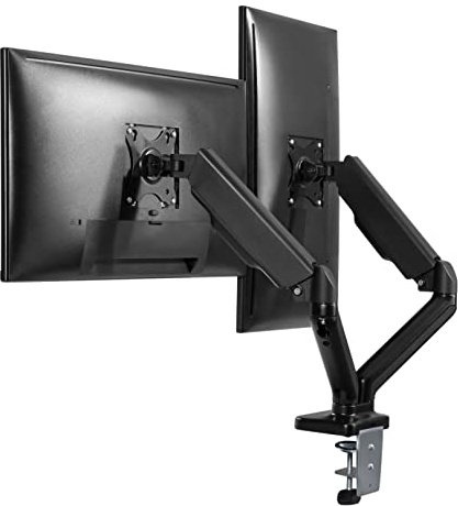 ProperAV Desk Monitor Mount Dual Articulated Swing Arm 17'' 19 21 22 23 24 27 32'' VESA Max 100x100 Height Max 415mm