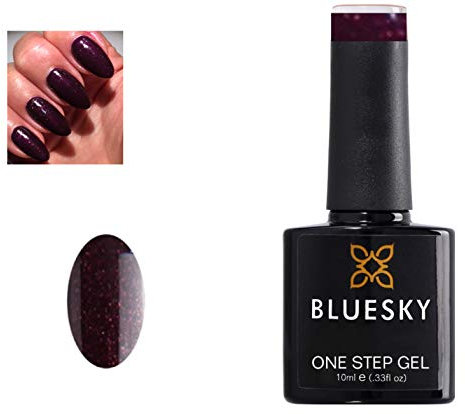 Bluesky GEL NAIL POLISH One Step Purple Berry Sparkle 10ml UV LED Soak Off OS101 (Requires Drying under UV/LED Lamp)