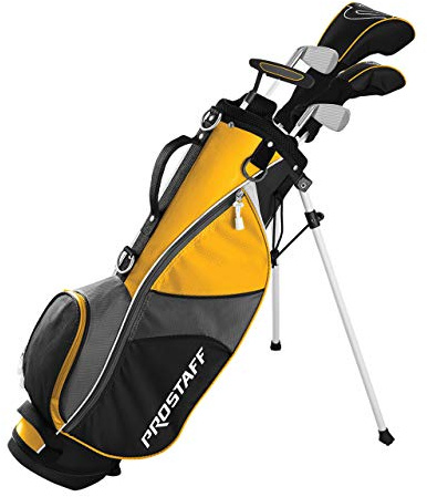 Wilson Golf Pro Staff JGI MD, Junior Club Set för barn/unga från 8–11 år, kroppsstorlek 127–142 cm, högerhänta, grafit, inklusive bärväska, gul, WGGC91830