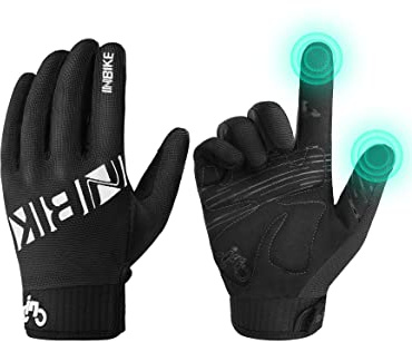 INBIKE Cycling Gloves for Men/Women Bike Gloves with Touchscreen-Padded Anti-Slip Mountain Biking MTB Bicycle Gloves for Cycling/Workout/Gym/Outdoor Black L