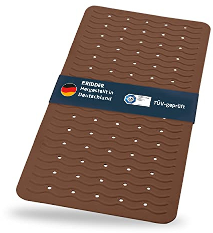 RIDDER Wanneneinlage, Badematte, Badewanneneinlage ca. 38x80 cm, Playa, braun | Allergikerfreundlich | Made in Germany | Nachhaltig | Recyclebar | Waschbar | PVC-frei