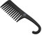 K-Pro Peine de Dientes Anchos - Para Peinar y Desenredar Pelo - Negro con Mango