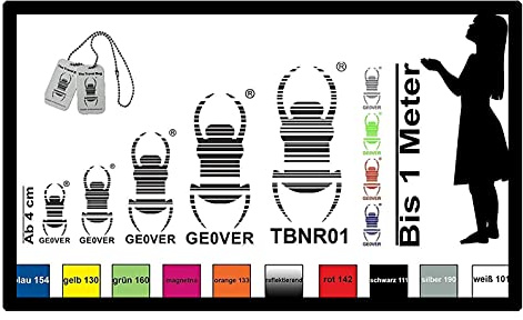geo-versand Geocaching bildekal konfigurator eget nummer, nytt nummer, kontur Travelbug trackable 52 önskefärgade färger marktäckare