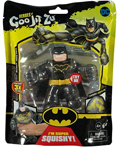 Heroes of Goo Jit Zu, super Stretchy Action-Figur mit einzigartiger Füllung, lizenzierte DC-Edition: Batman, Rückseite: Gelb
