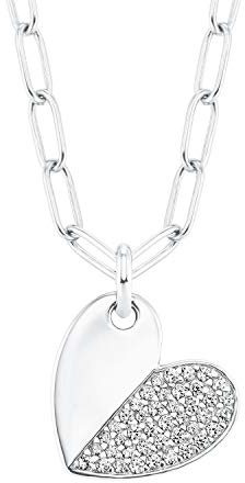 s.Oliver Collar con colgante para mujer, plata de ley 925, diseño de corazón