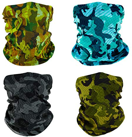 SMEHCF 4 Bandeau Multifonctionnel Bandana Cagoule Demi-Couverture Masque écharpe de Cou pour Moto vélo randonnée pêche