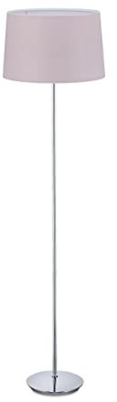 Relaxdays Lampada da Terra con Paralume, Stelo Cromato, Attacco E27, Ø 40 cm, Piantana da Pavimento, 148,5 cm, Rosa