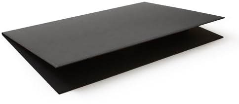 Eglooh - Gemini - Aufklappbare Schreibtischunterlage Leder Anthrazit Grau cm 65x45 - Innenseele aus Aluminium, Innenteil mit weichem Stoff, handwerkliche Nähten - Made in Italy