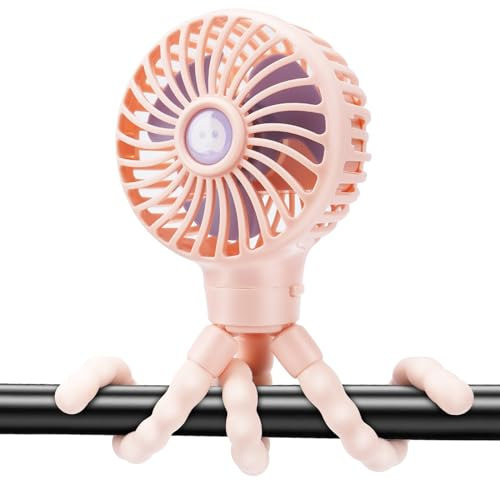Rechargeable Pram Fan Portable Small Handheld Mini Car Seat Clip On Fan With Removable Tripod 3 Speed 360° Rotate 2500 mAh Battery for Stroller Push Chair Crib Office Treadmill Bike and Travel