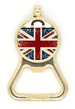 Union Jack Retro Suitcase Britain UK Flag Culture Beer Bottle Cap Opener Stainless Steel Key Chain
