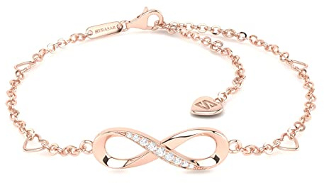 SERASAR Cavigliera Donna Oro Rosa 316L Infinito Gioiello Elegante con Zirconi Regolabile Resistente all’Acqua Estate Mare Spiaggia Piede Ragazze Idee Regalo in Confezione
